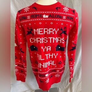 NWOT Home Alone Merry Christmas Ya Filthy Animal Ugly Christmas Sweater Size S
